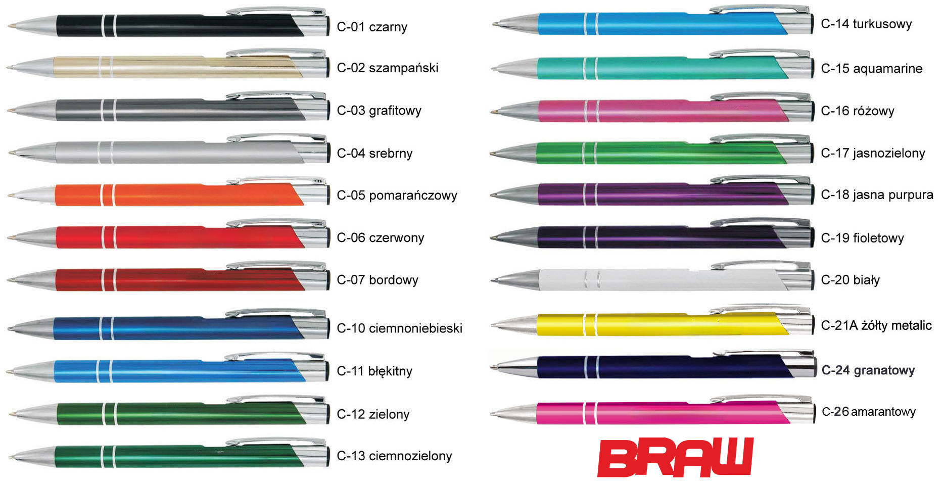 Długopisy metalowe z grawerem - COSMO